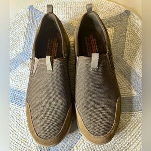 Skechers Relaxed Fit Corven Horst Canvas Slip On Loafers  Brown Mens Sz 11
